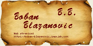 Boban Blažanović vizit kartica